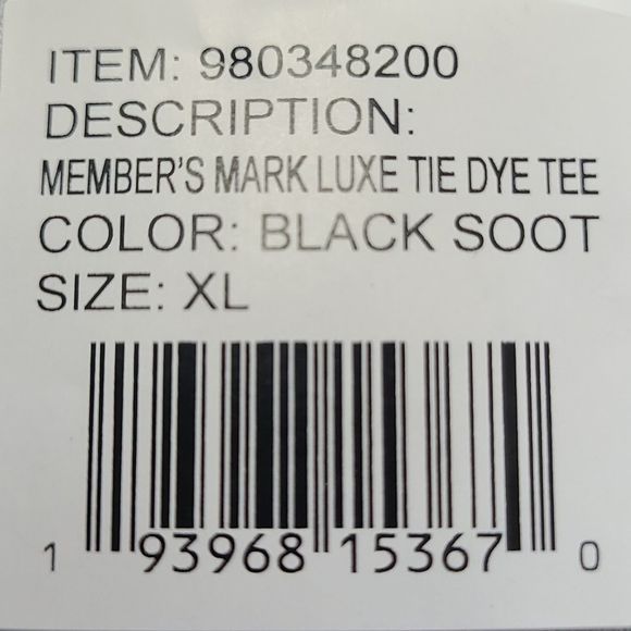 2 for $10  members mark luxe tie dye tee - Picture 7 of 7